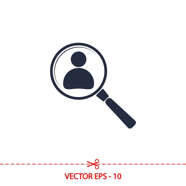 Buscando un icono de búsqueda de empleados, ilustración vectorial. Estilo de diseño plano — Vector de stock