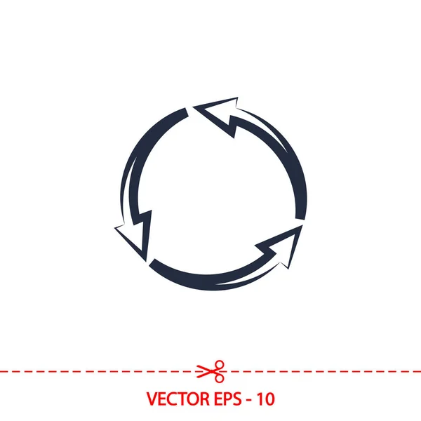 Ícone de setas circulares, ilustração vetorial. Estilo de design plano — Vetor de Stock