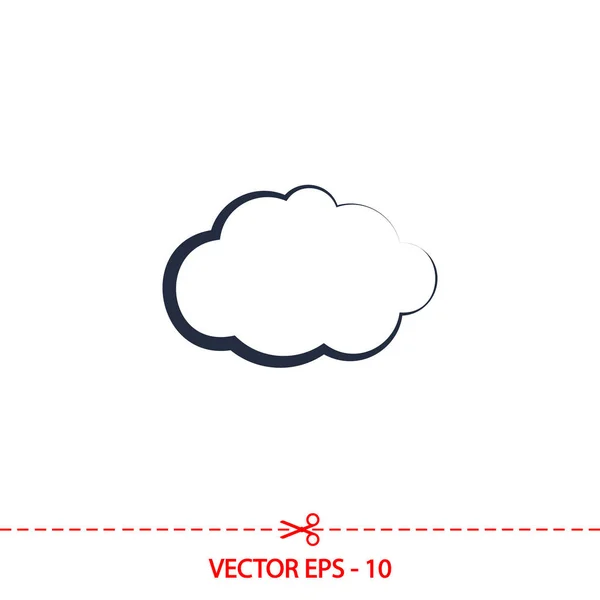 Wolkensymbol, Vektorillustration. flacher Designstil — Stockvektor