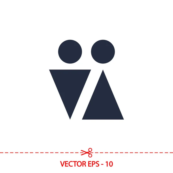 Icono de signo masculino y femenino, ilustración vectorial. Estilo de diseño plano — Vector de stock