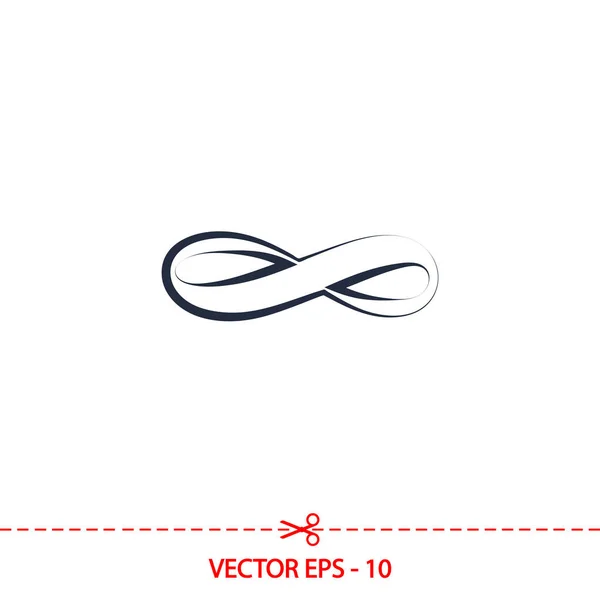 Ícone de símbolo ilimitado, ilustração vetorial. Estilo de design plano — Vetor de Stock