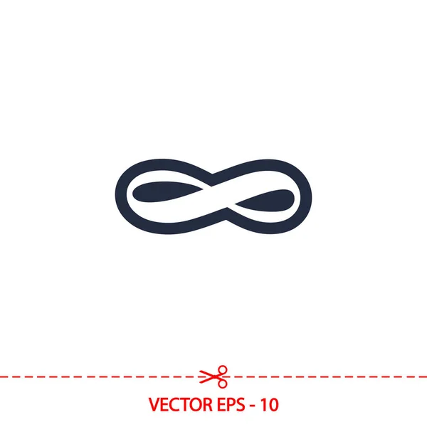 Icono de símbolo ilimitado, ilustración vectorial. Estilo de diseño plano — Vector de stock