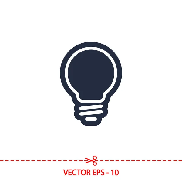 Icono de bombilla, ilustración vectorial. Estilo de diseño plano — Vector de stock