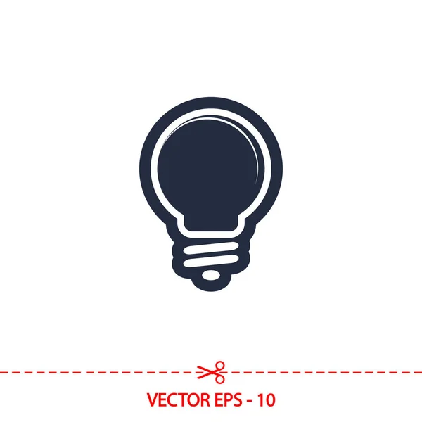 Ícone de lâmpada, ilustração vetorial. Estilo de design plano — Vetor de Stock