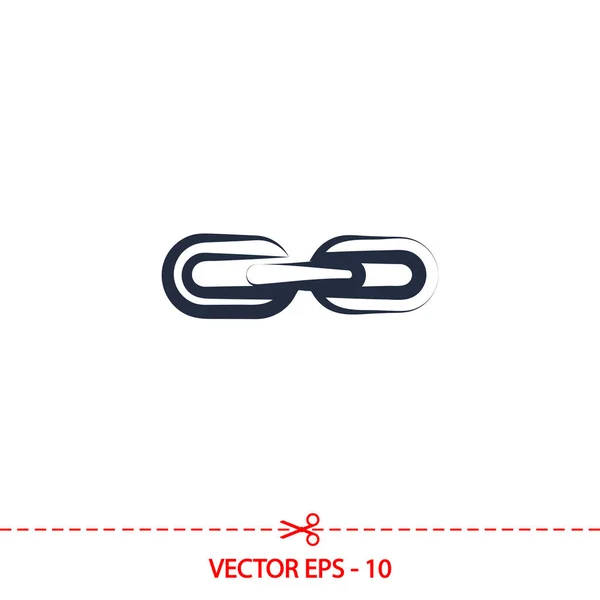 Icono de enlace de cadena, ilustración vectorial. Estilo de diseño plano — Vector de stock