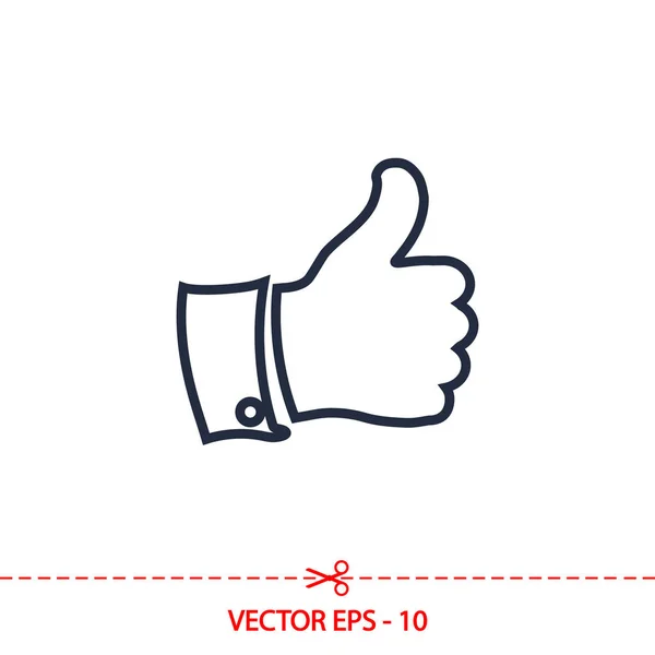 Icono LIKE, ilustración vectorial. Estilo de diseño plano — Vector de stock