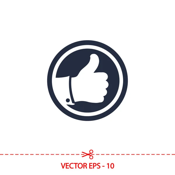 Icono LIKE, ilustración vectorial. Estilo de diseño plano — Vector de stock