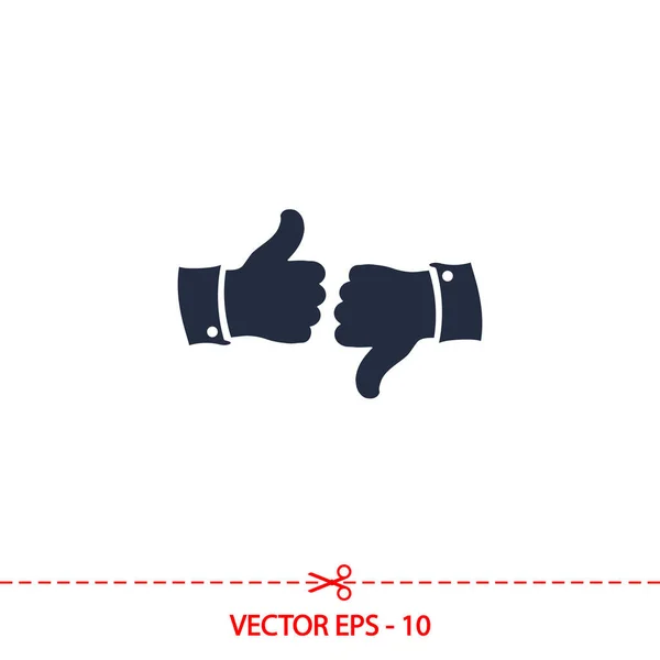 Pulgar hacia arriba iconos, ilustración vectorial. Estilo de diseño plano — Vector de stock