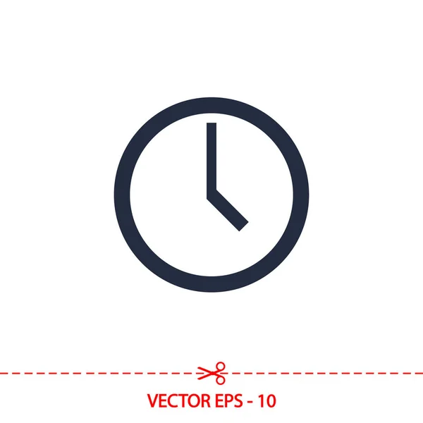 Icono del reloj, ilustración vectorial. estilo de diseño plano — Archivo Imágenes Vectoriales