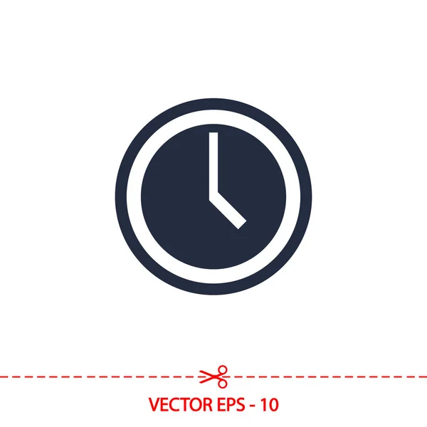 Icono del reloj, ilustración vectorial. estilo de diseño plano — Archivo Imágenes Vectoriales