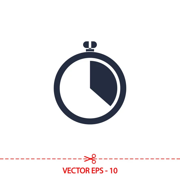 Icono del cronómetro, ilustración vectorial. estilo de diseño plano — Vector de stock