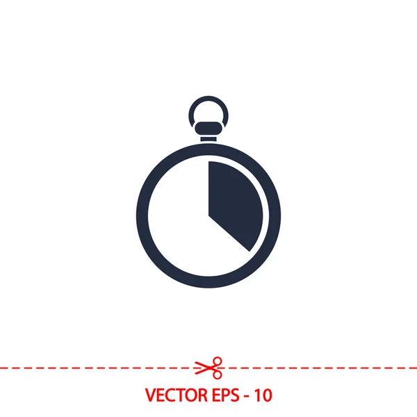 Icono del cronómetro, ilustración vectorial. estilo de diseño plano — Vector de stock