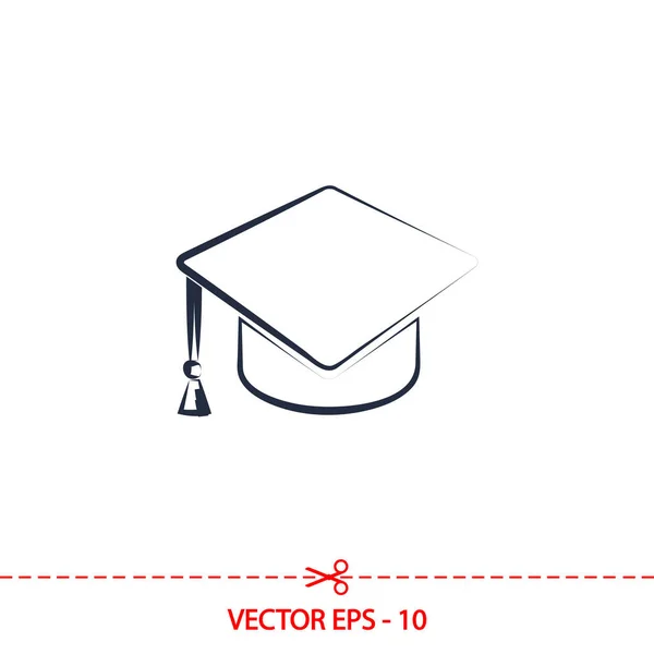 Ícone de boné de graduação, ilustração vetorial. Estilo de design plano —  Vetores de Stock