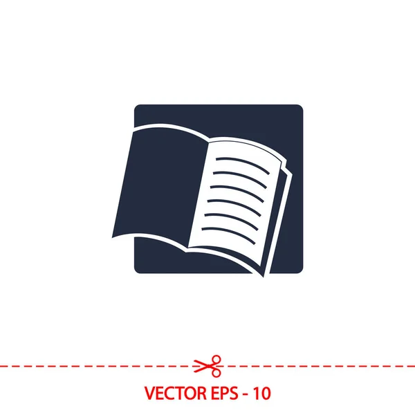 Ícone de livro aberto, ilustração vetorial. Estilo de design plano — Vetor de Stock