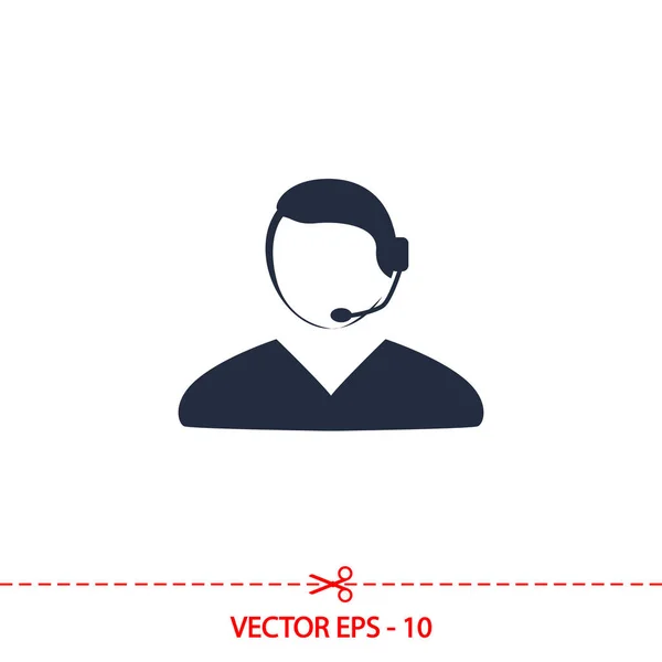 Icono del centro de llamadas, ilustración vectorial. Estilo de diseño plano — Vector de stock