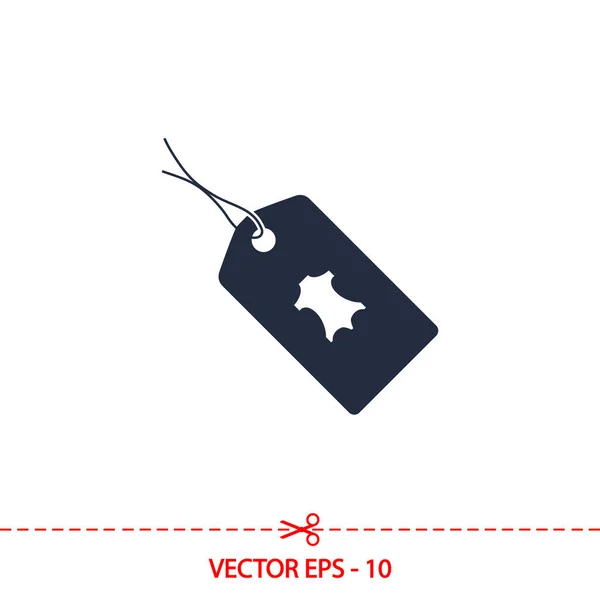 Läder tag ikon, vektor illustration. Platt design stil — Stock vektor
