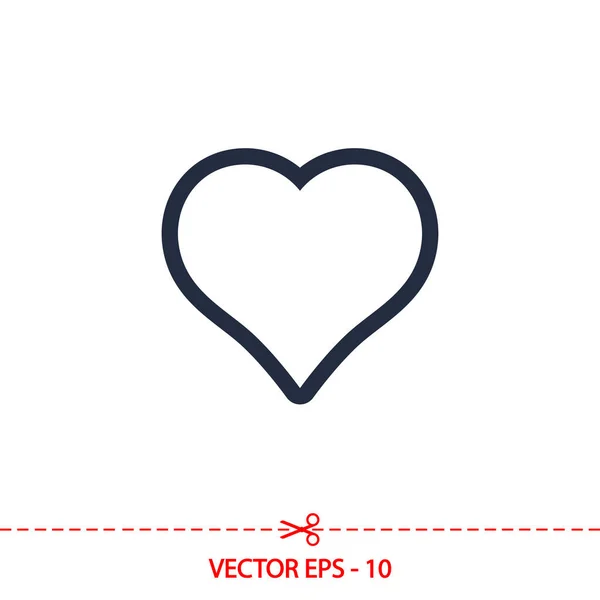 Ícone do coração, ilustração vetorial. estilo de design plano —  Vetores de Stock