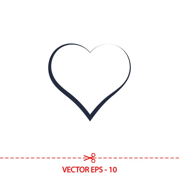 Ícone do coração, ilustração vetorial. estilo de design plano —  Vetores de Stock