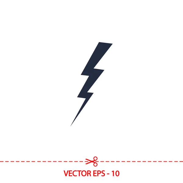 Ícone relâmpago, ilustração vetorial. Estilo de design plano —  Vetores de Stock