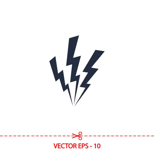 Значок молнии, векторная иллюстрация. Плоский дизайн — стоковый вектор