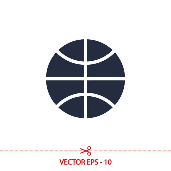 Ícone de basquete, ilustração vetorial. Estilo de design plano — Vetor de Stock