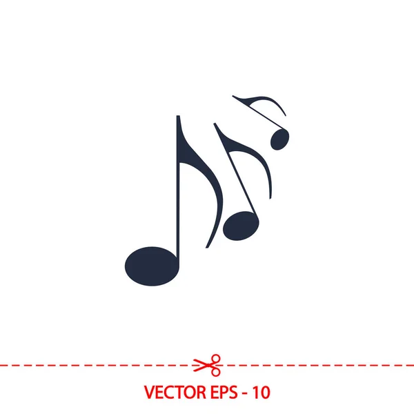 Icono de música, ilustración vectorial. Estilo de diseño plano — Vector de stock