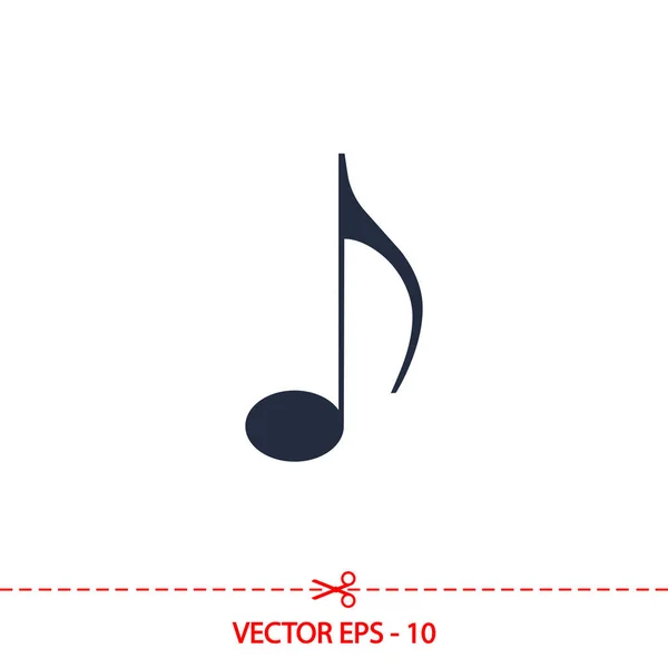 Ícone de música, ilustração vetorial. Estilo de design plano —  Vetores de Stock
