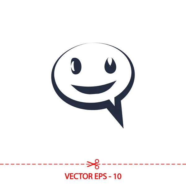 Sonrisa hablando icono de burbuja, ilustración de vectores. Estilo de diseño plano — Vector de stock