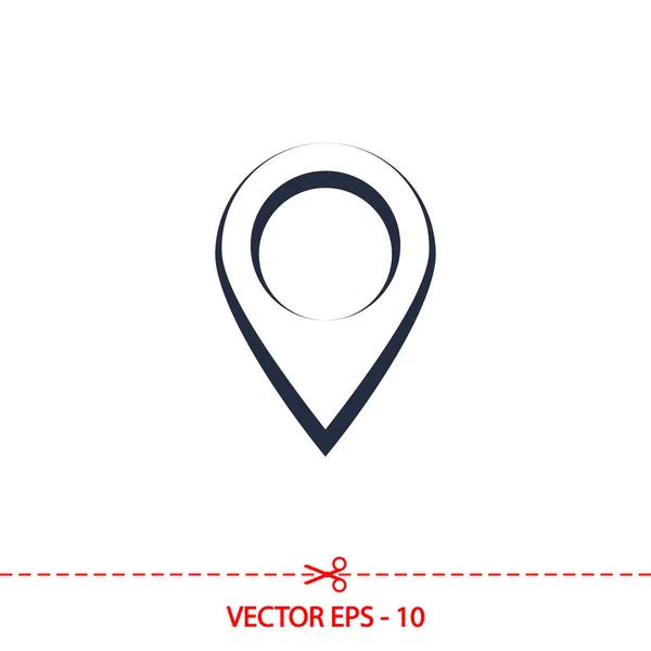 Mapa ícone ponteiro plana, ilustração vetorial. Estilo de design plano — Vetor de Stock