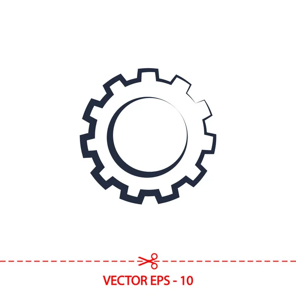 Icono de engranaje, ilustración vectorial. estilo de diseño plano — Vector de stock