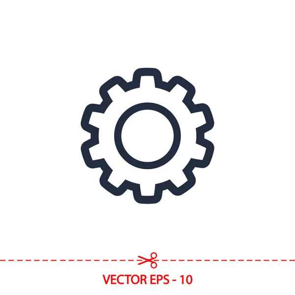 Icono de engranaje, ilustración vectorial. estilo de diseño plano — Vector de stock