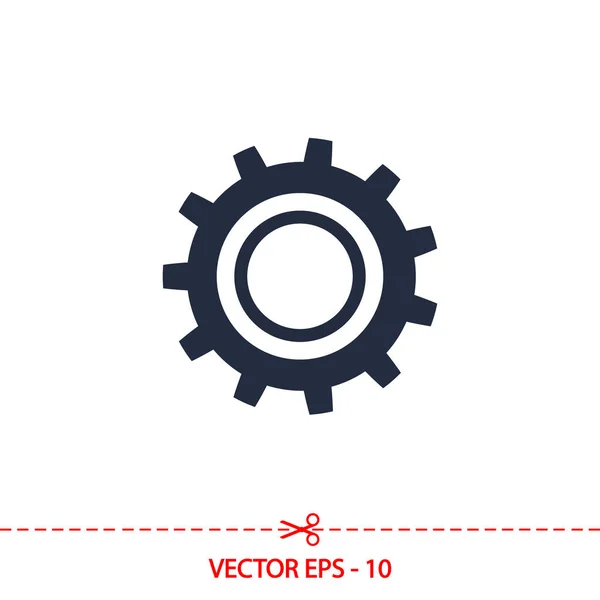 Icono de engranaje, ilustración vectorial. estilo de diseño plano — Vector de stock