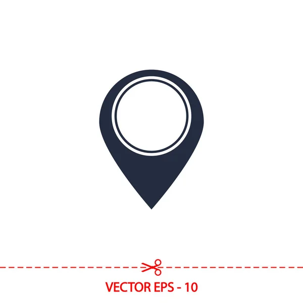 Mapa icono plano puntero, ilustración vectorial. Estilo de diseño plano — Archivo Imágenes Vectoriales