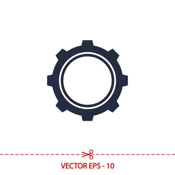 Icono de engranaje, ilustración vectorial. estilo de diseño plano — Vector de stock