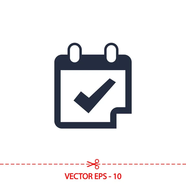 Ícone de calendário, ilustração vetorial. Estilo de design plano — Vetor de Stock