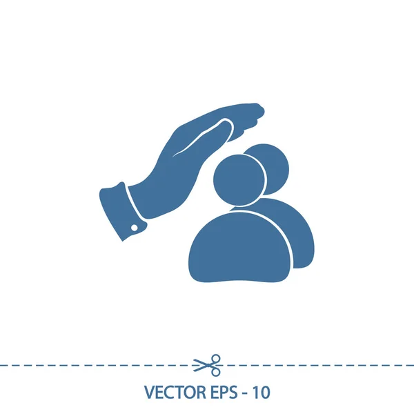 Gente segura,, ilustración del icono del vector. Estilo de diseño plano — Vector de stock