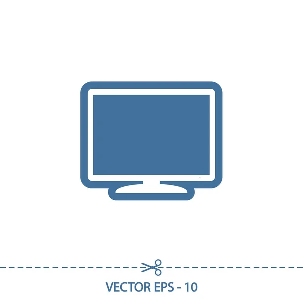 Icono de monitor, ilustración vectorial. estilo de diseño plano — Vector de stock