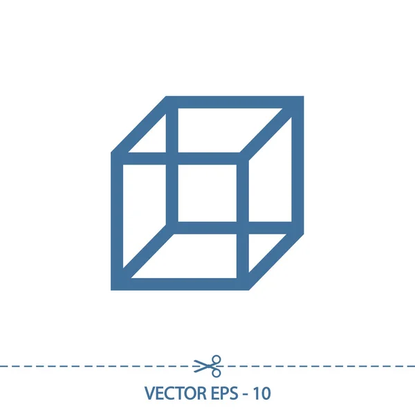 Icono del cubo, ilustración vectorial. estilo de diseño plano — Vector de stock