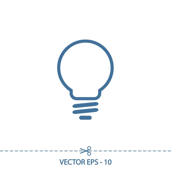 Icono de bombilla, ilustración vectorial. Estilo de diseño plano — Vector de stock