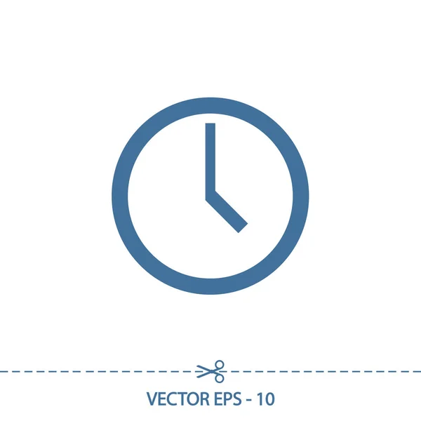 Icono del reloj, ilustración vectorial. estilo de diseño plano — Vector de stock