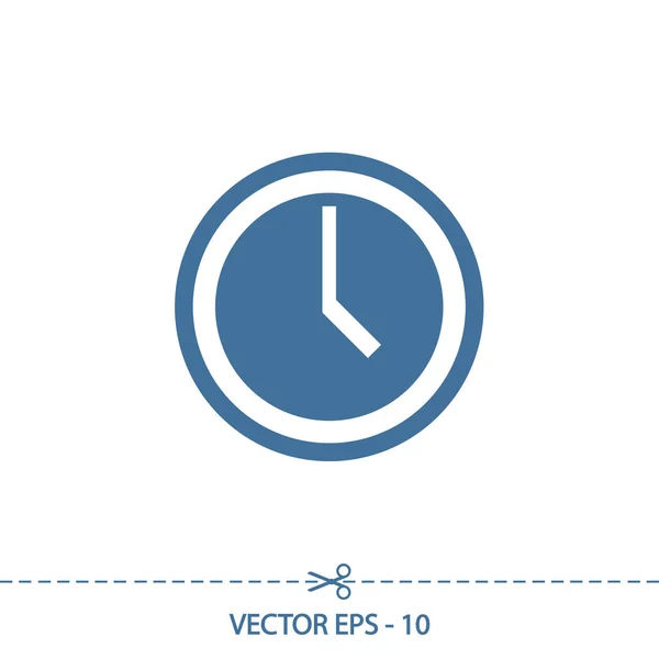 Icono del reloj, ilustración vectorial. estilo de diseño plano — Vector de stock