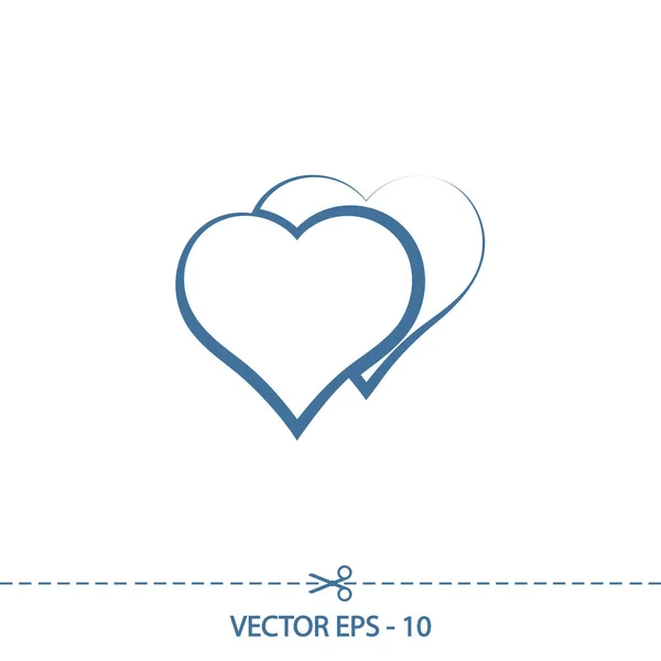 Icono del corazón, ilustración vectorial. estilo de diseño plano — Vector de stock