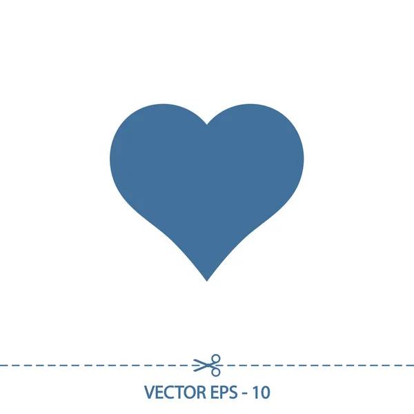 Icono del corazón, ilustración vectorial. estilo de diseño plano — Archivo Imágenes Vectoriales