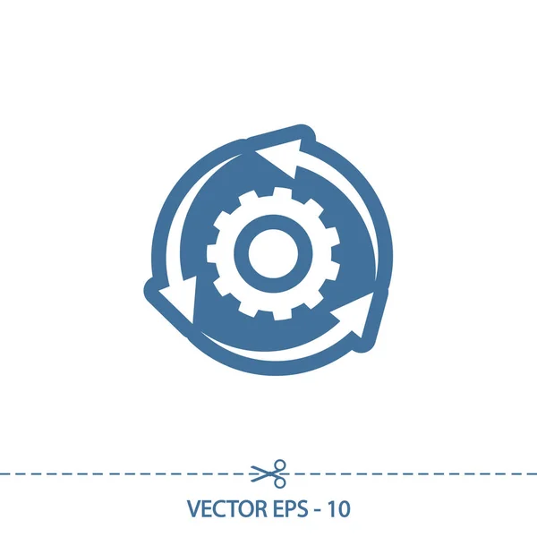 Inställningsparametrar, cirkelpilar ikon, vektor illustration. Platt design stil — Stock vektor