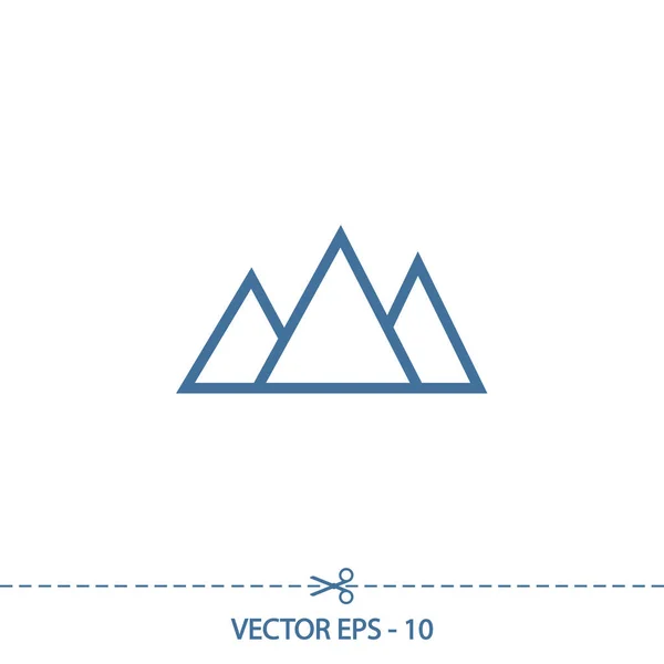 Icono de montaña, ilustración vectorial. estilo de diseño plano — Vector de stock