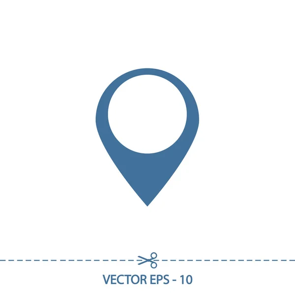 Pointeur de carte icône plate, illustration vectorielle. Style design plat — Image vectorielle