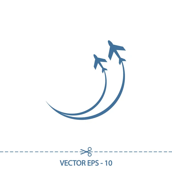 Symbole für Flugzeuge, Vektorillustration. Flacher Designstil — Stockvektor