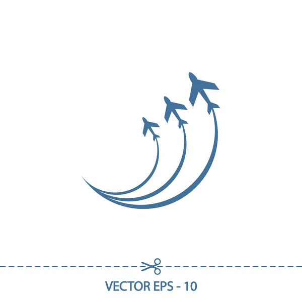 Icono de símbolos de avión, ilustración vectorial. Estilo de diseño plano — Vector de stock