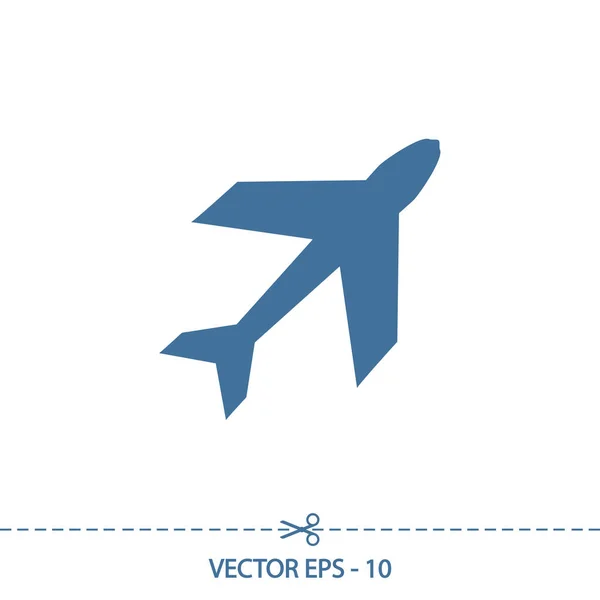 Flygplansikon, vektorillustration. Platt design stil — Stock vektor