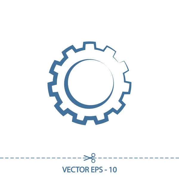 Getriebe-Symbol, Vektor-Illustration. flacher Designstil — Stockvektor